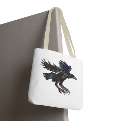 Raven Flight Tote Bag – Watercolor Crow Art AOP Canvas Tote