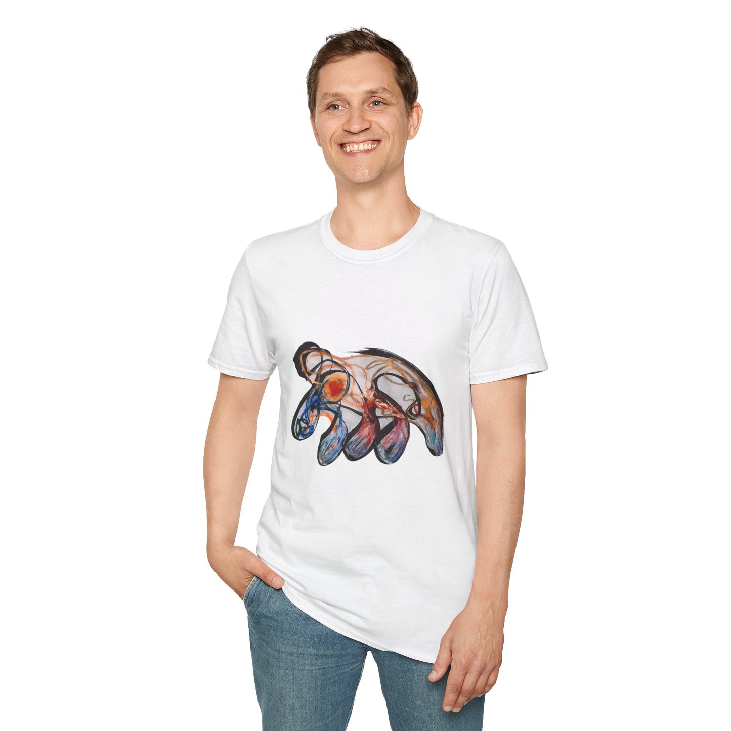 Abstract Wave Art T‑Shirt — Colorful Hand-Drawn Ocean Design