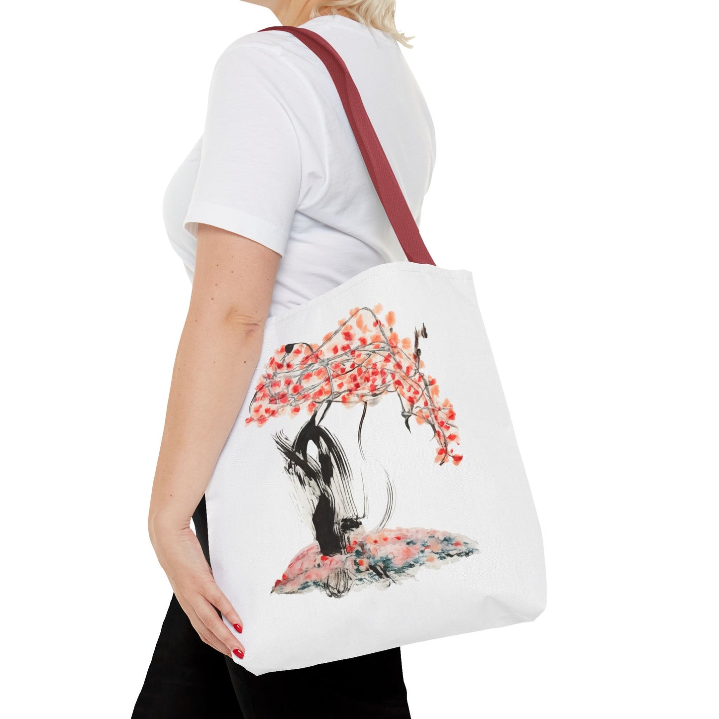 Cherry Blossom Tote Bag — Floral Sakura Art Printed Tote