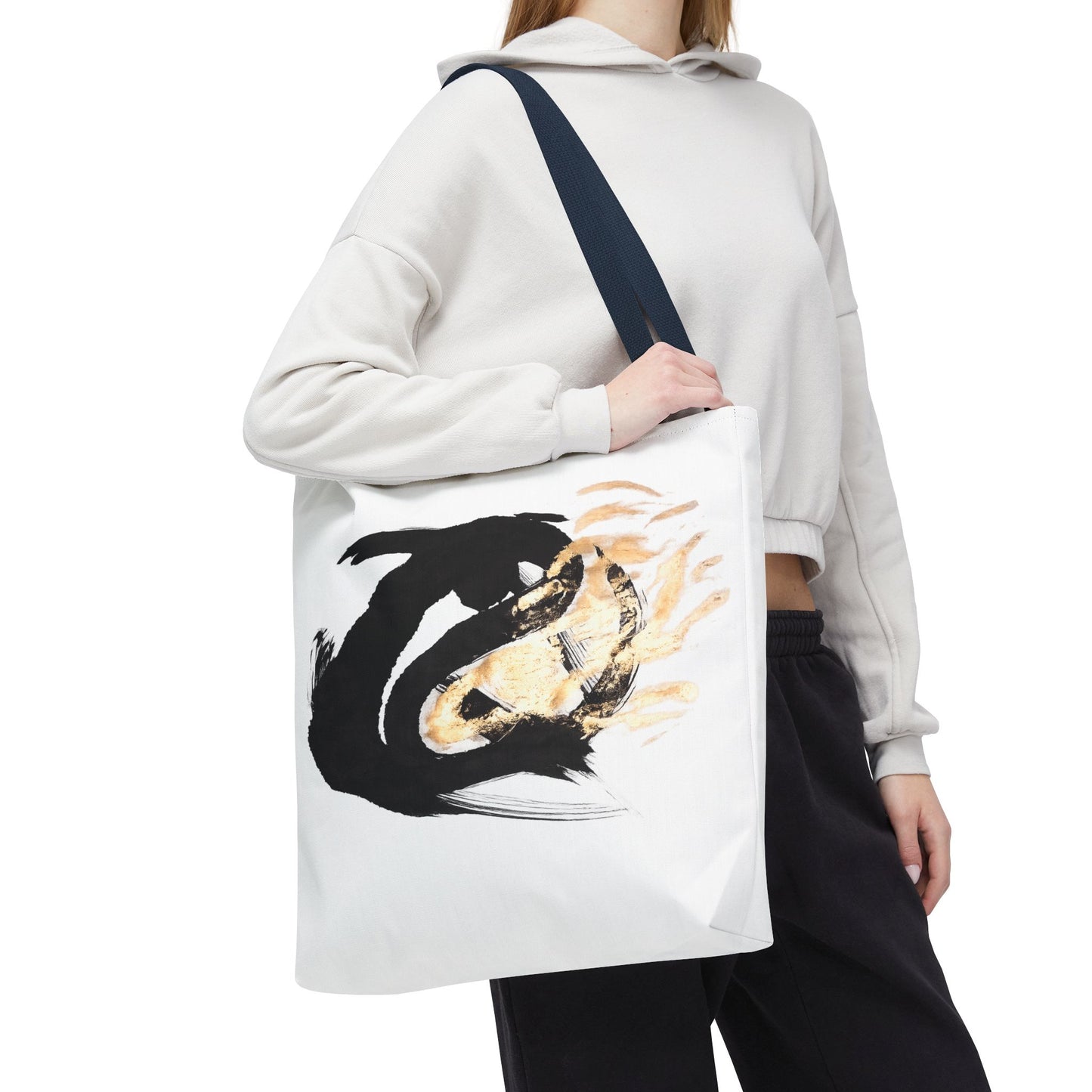 Abstract Sumi Ink Dragon Tote Bag — Canvas Tote