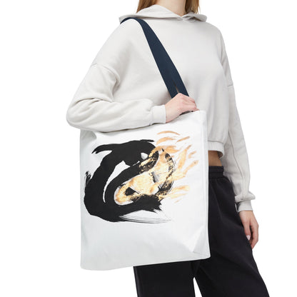 Abstract Sumi Ink Dragon Tote Bag — Canvas Tote