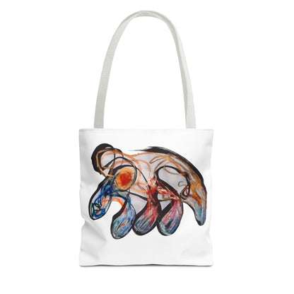 Abstract Hand-Painted Art Tote Bag — Colorful Organic Brushstroke Design