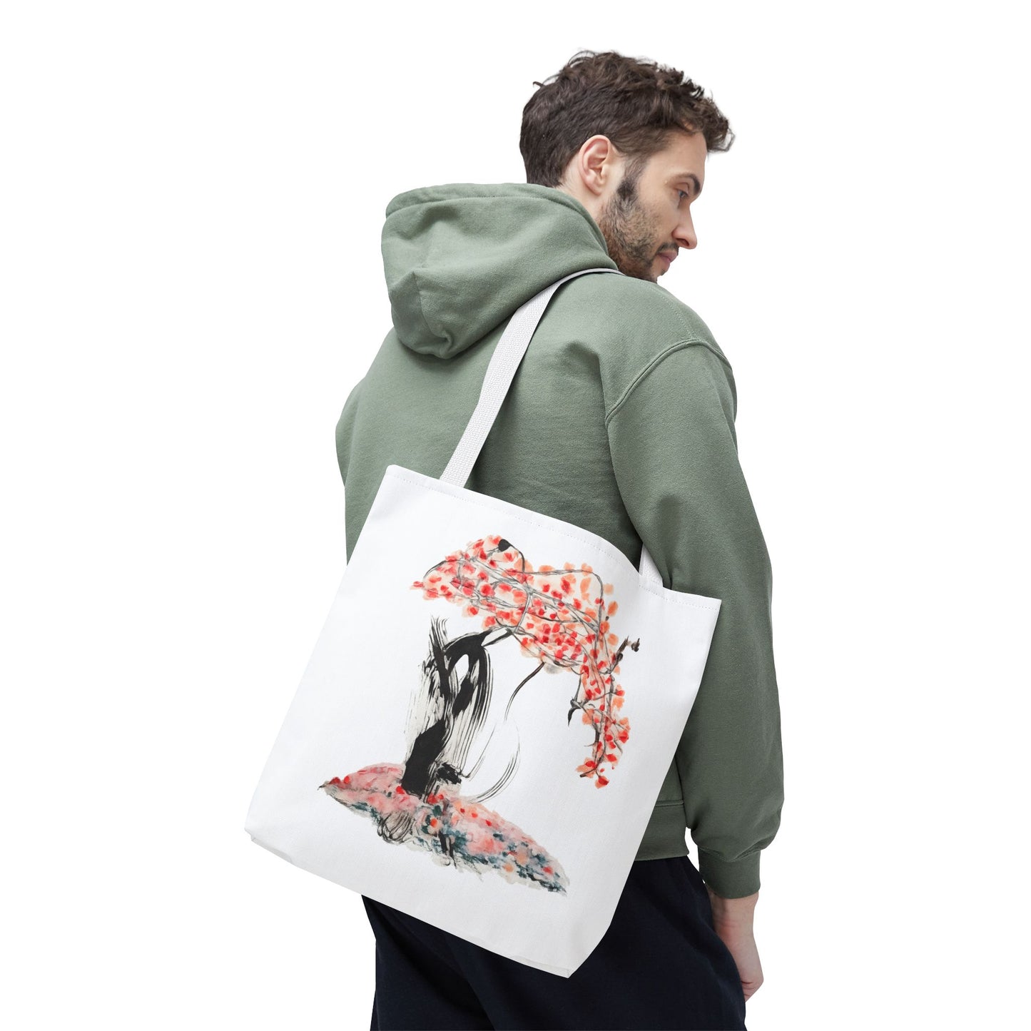 Cherry Blossom Tote Bag — Floral Sakura Art Printed Tote