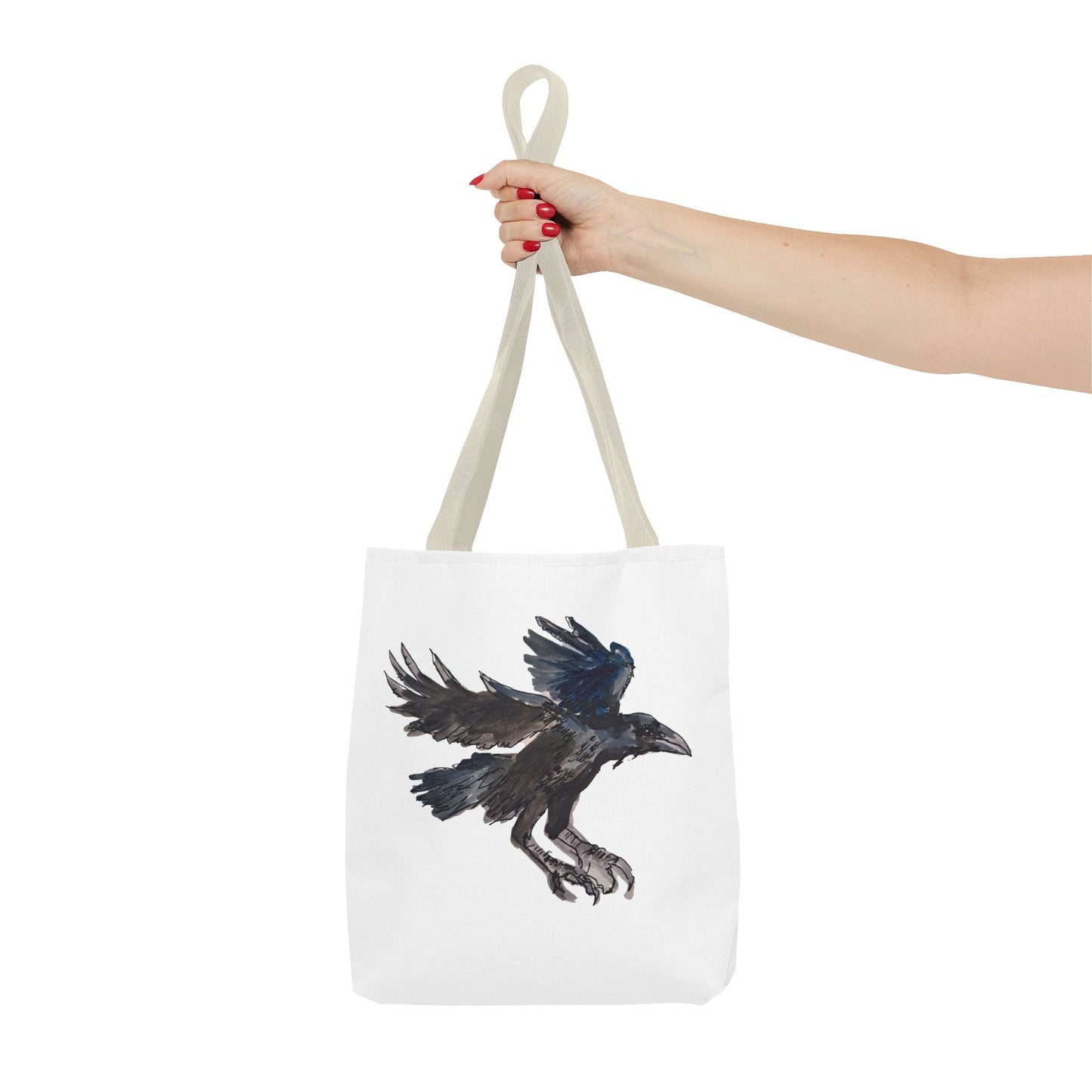 Raven Flight Tote Bag – Watercolor Crow Art AOP Canvas Tote