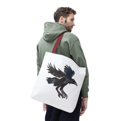 Raven Flight Tote Bag – Watercolor Crow Art AOP Canvas Tote