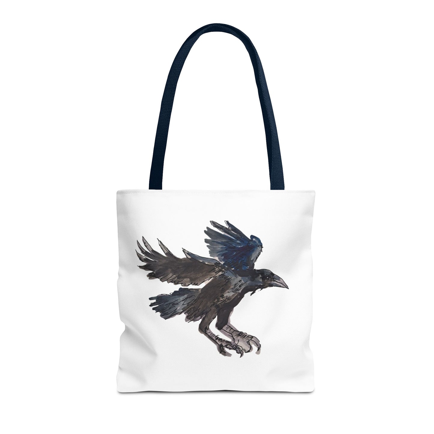 Raven Flight Tote Bag – Watercolor Crow Art AOP Canvas Tote