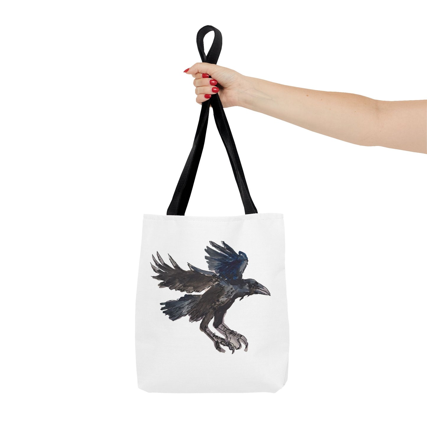 Raven Flight Tote Bag – Watercolor Crow Art AOP Canvas Tote