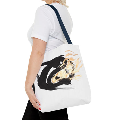 Abstract Sumi Ink Dragon Tote Bag — Canvas Tote