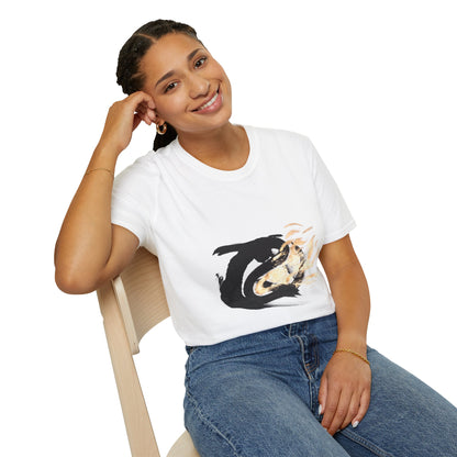 Orca Wave T-Shirt — Minimalist Koi & Killer Whale Graphic Tee