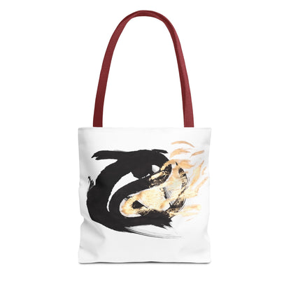 Abstract Sumi Ink Dragon Tote Bag — Canvas Tote