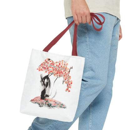 Cherry Blossom Tote Bag — Floral Sakura Art Printed Tote