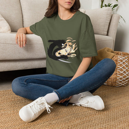Orca Wave T-Shirt — Minimalist Koi & Killer Whale Graphic Tee