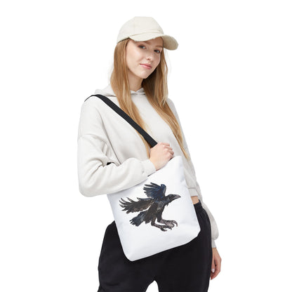 Raven Flight Tote Bag – Watercolor Crow Art AOP Canvas Tote