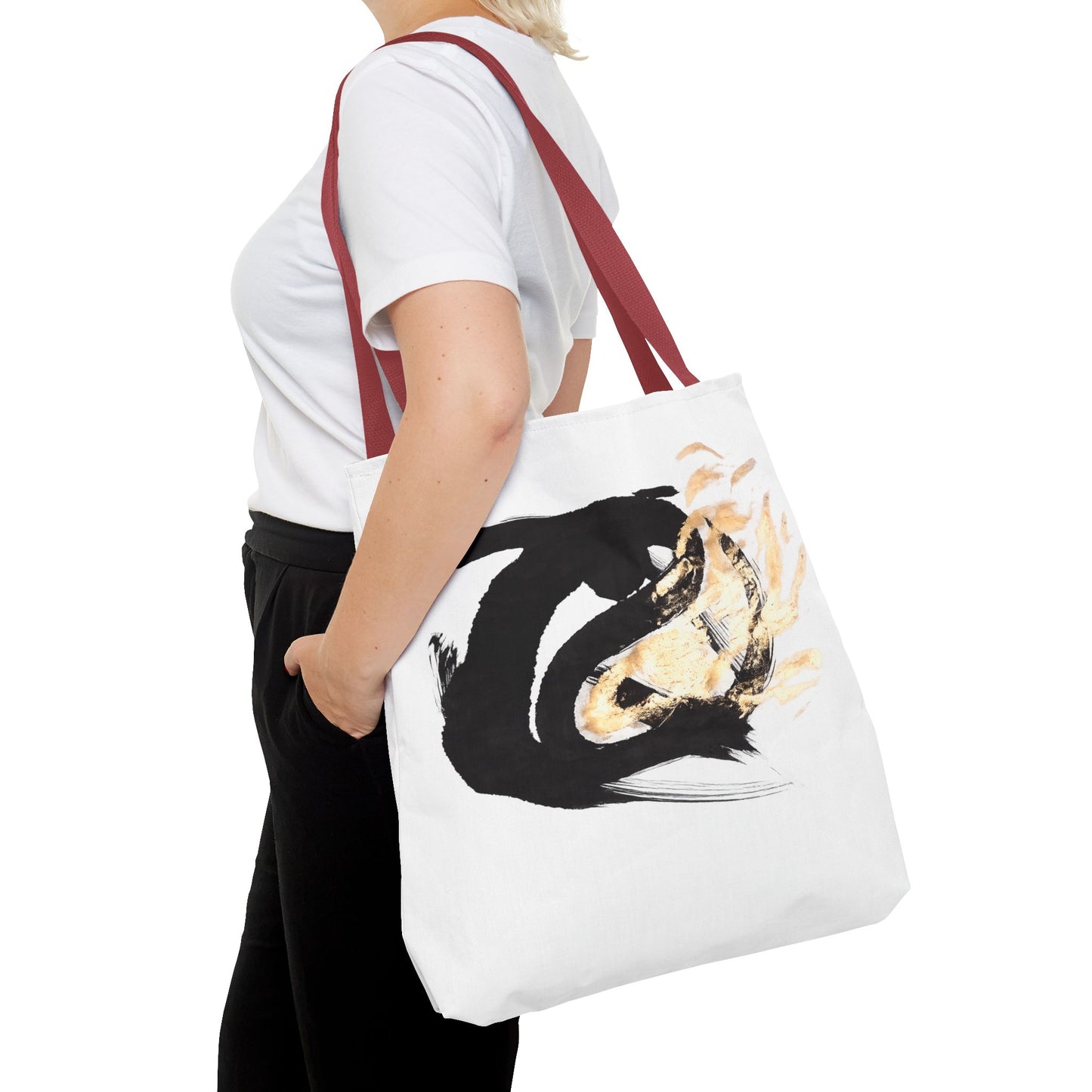 Abstract Sumi Ink Dragon Tote Bag — Canvas Tote