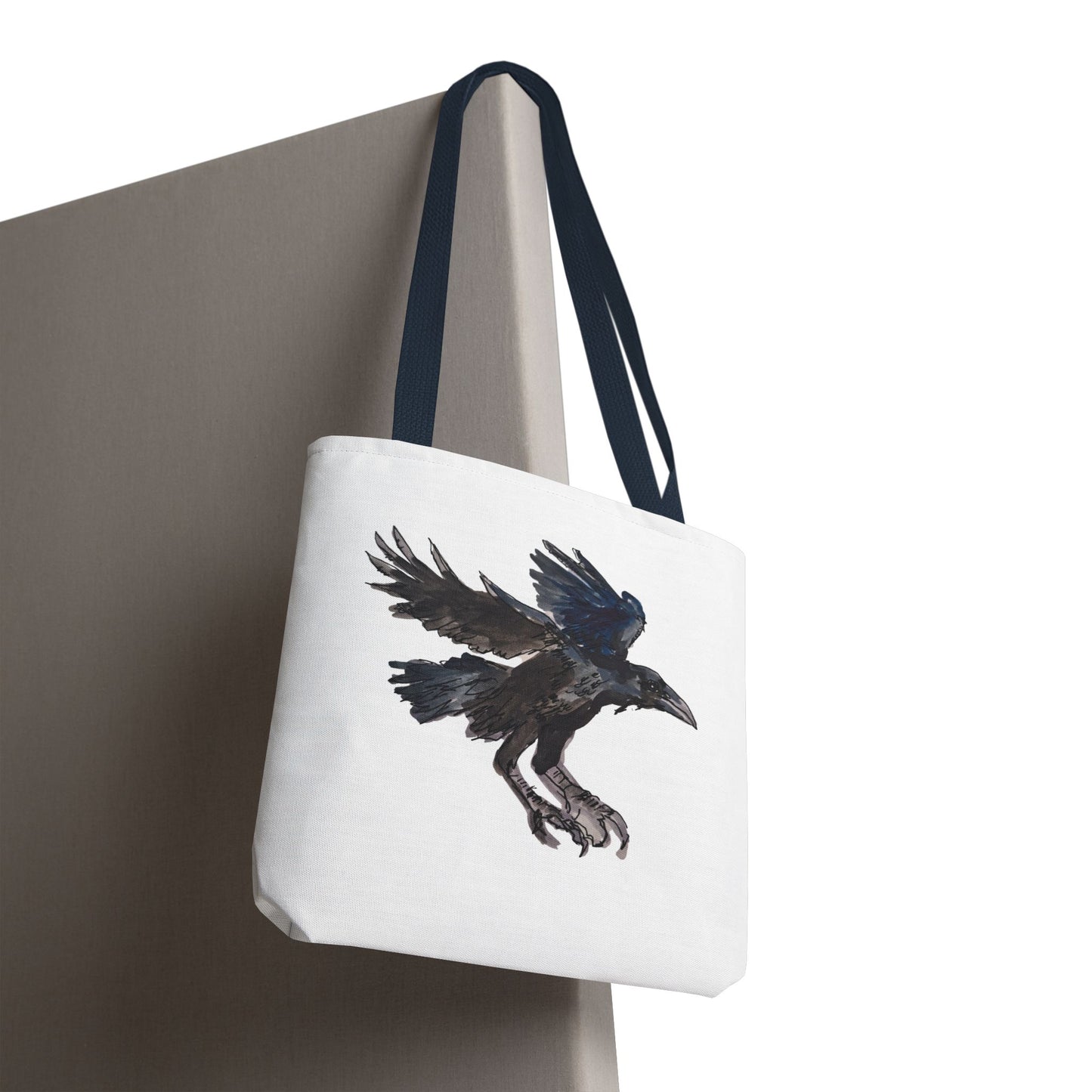 Raven Flight Tote Bag – Watercolor Crow Art AOP Canvas Tote