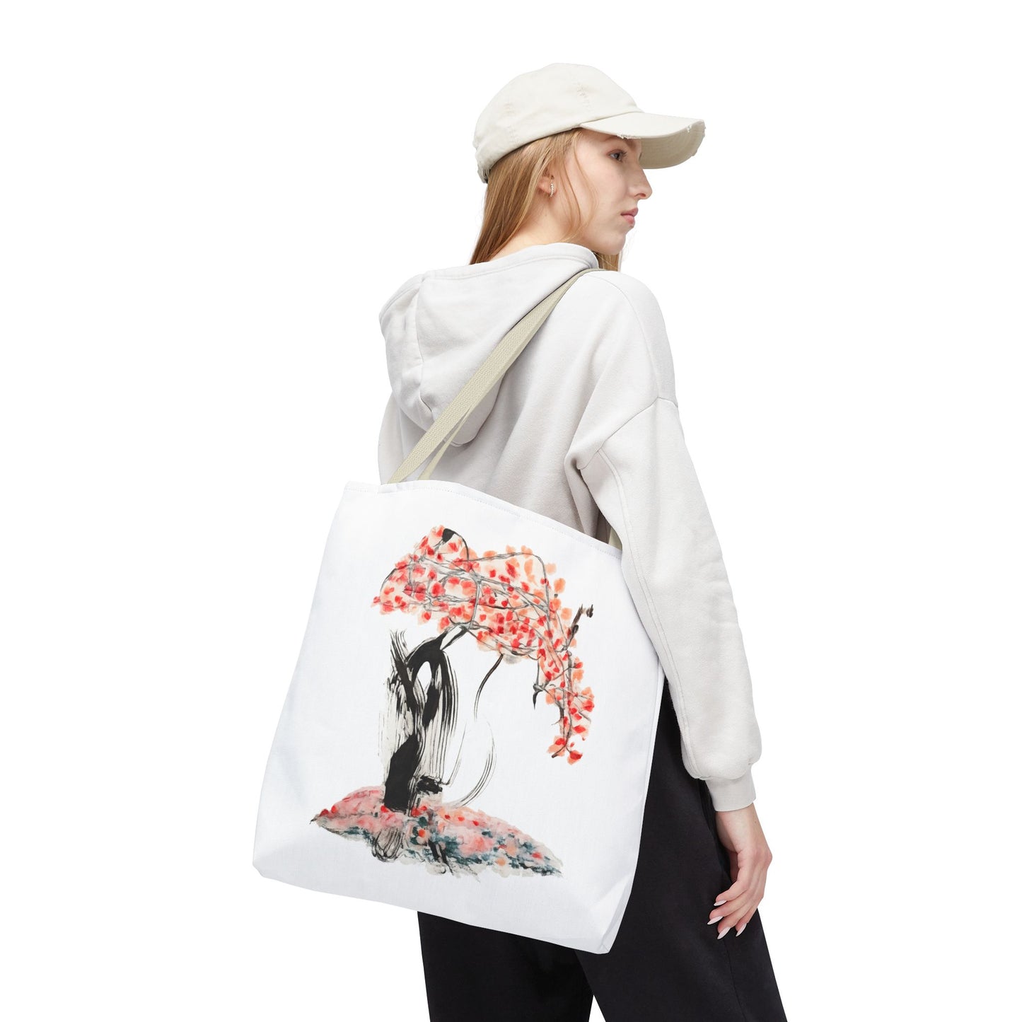 Cherry Blossom Tote Bag — Floral Sakura Art Printed Tote