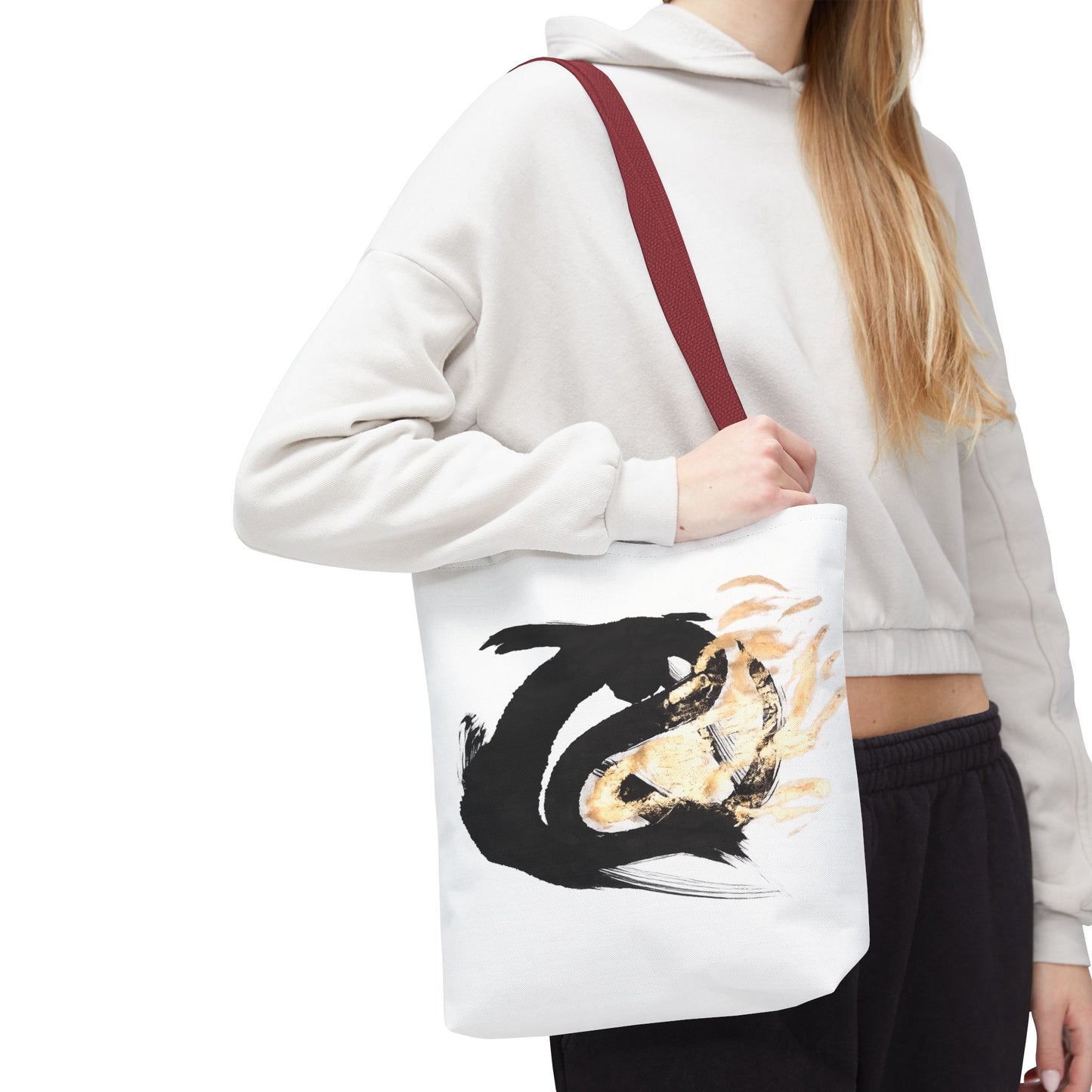 Abstract Sumi Ink Dragon Tote Bag — Canvas Tote