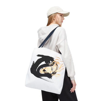 Abstract Sumi Ink Dragon Tote Bag — Canvas Tote